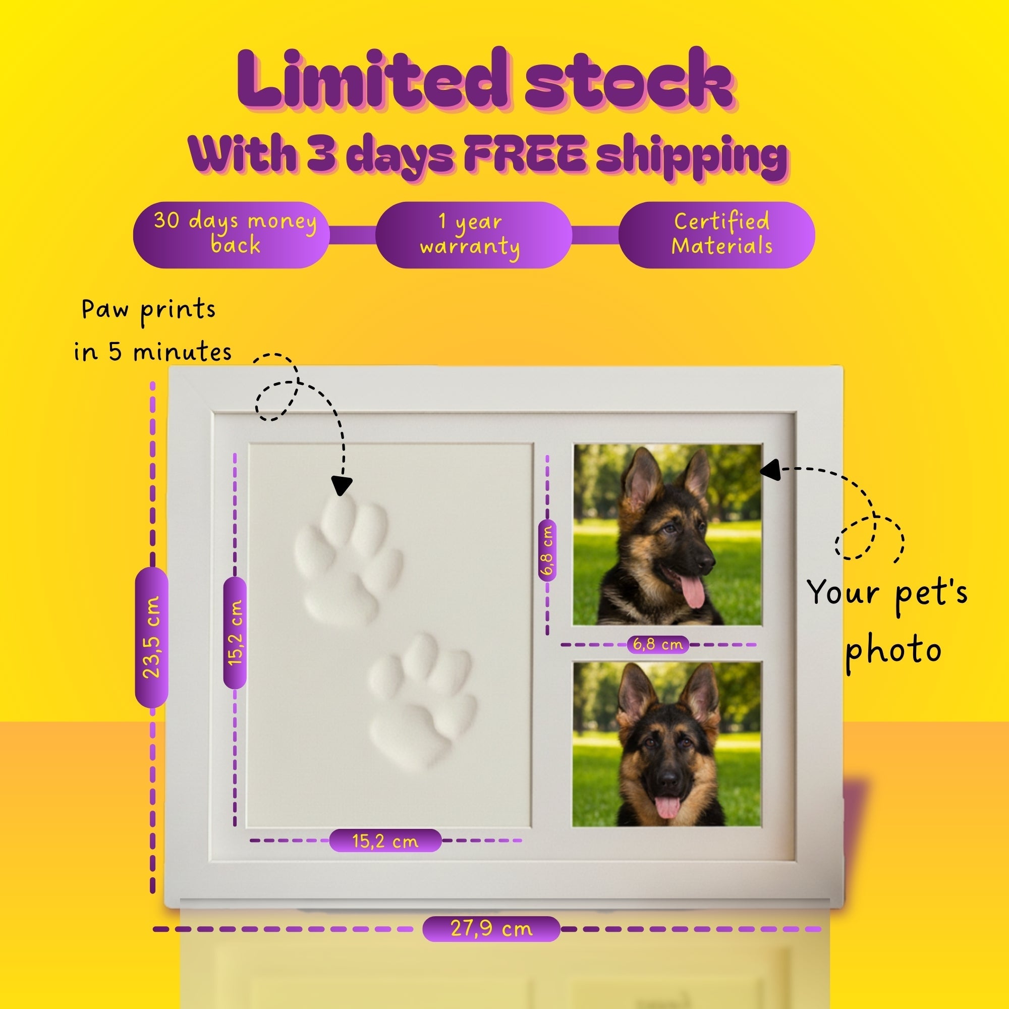Pet Paw Print Kit  with Clay